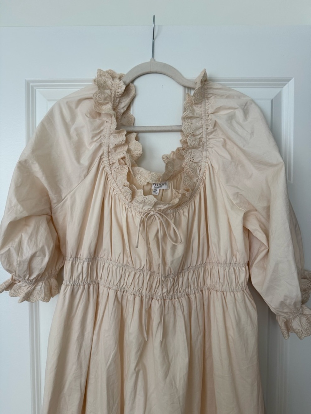 Daydreamer 100% Cotton Maxi Dress in Cream - Bump Friendly - 1XL - Picture 5 of 8